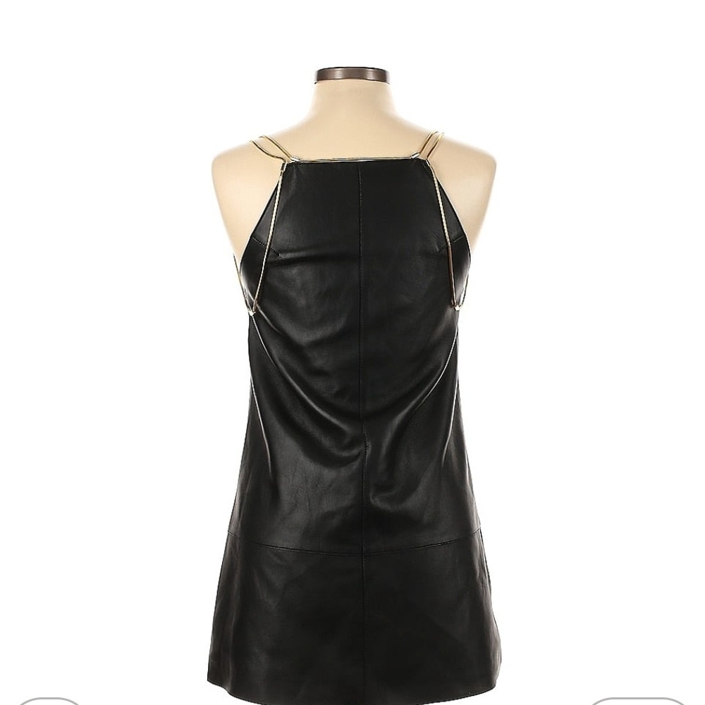 Alexis Black Leather Mini Dress - Picture 2 of 4